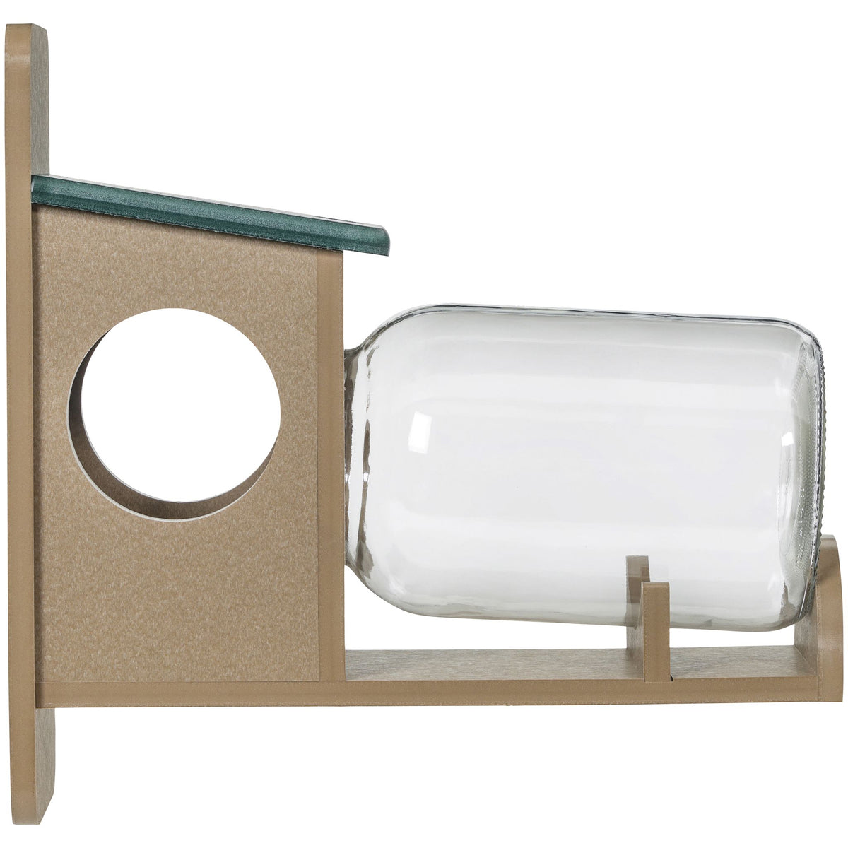 Squirrel Jar Feeder in Taupe and Green Recycled Plastic - Birds Choice