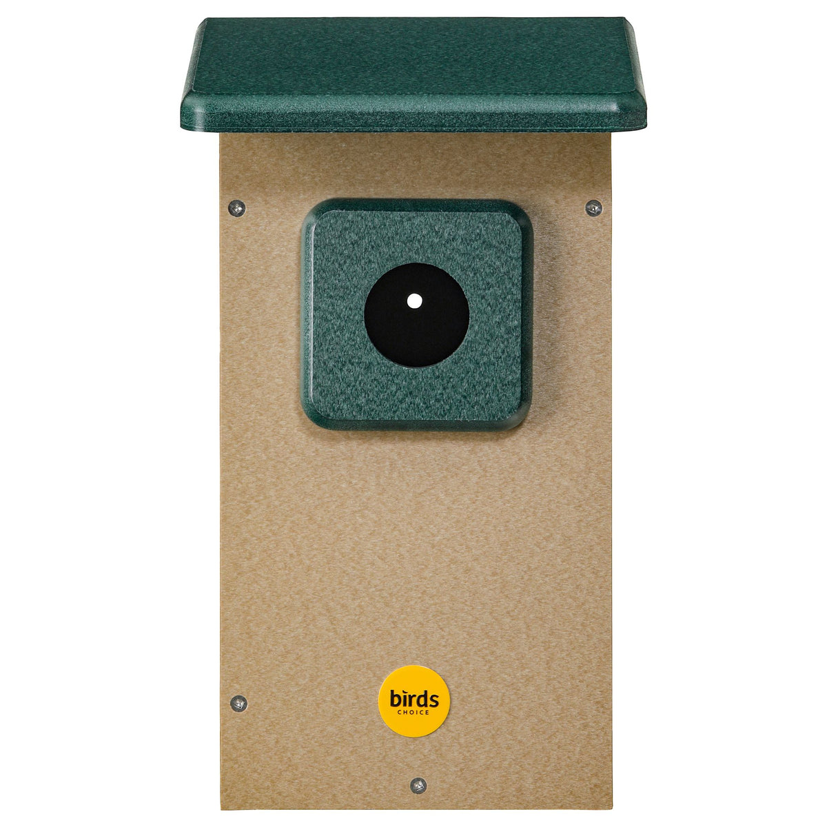 Western Bluebird House in Taupe and Green Recycled Plastic 1.5625" Entrance Hole - Birds Choice