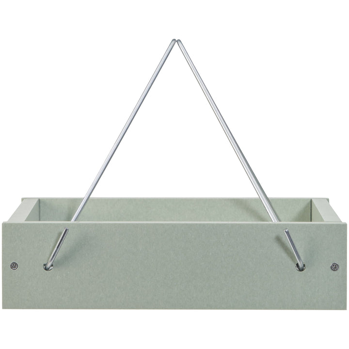 Small Hanging Tray Bird Feeder in Sage Green Recycled Plastic - Birds Choice