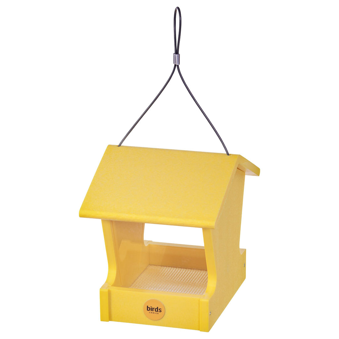 Small Hopper Feeder in Yellow Recycled Plastic - Birds Choice