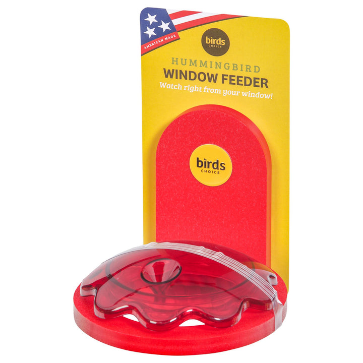 Window Mount Hummingbird Feeder in Red Recycled Plastic - Birds Choice