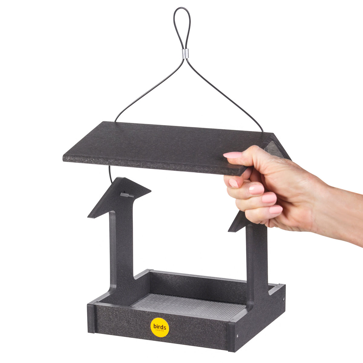 Recycled Plastic Fly-Thru Feeder in Black - Birds Choice