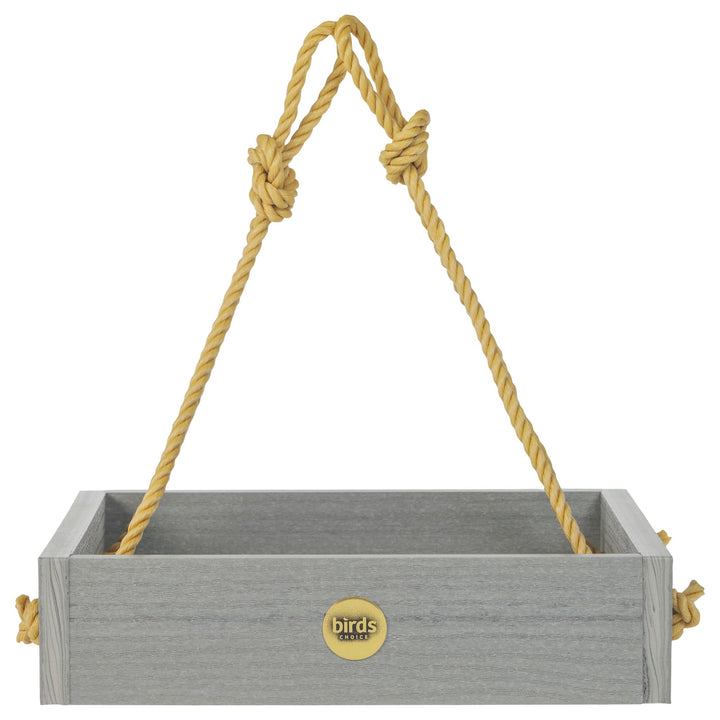 Modern Farmhouse Small Hanging Platform Bird Feeder in Driftwood - Birds Choice