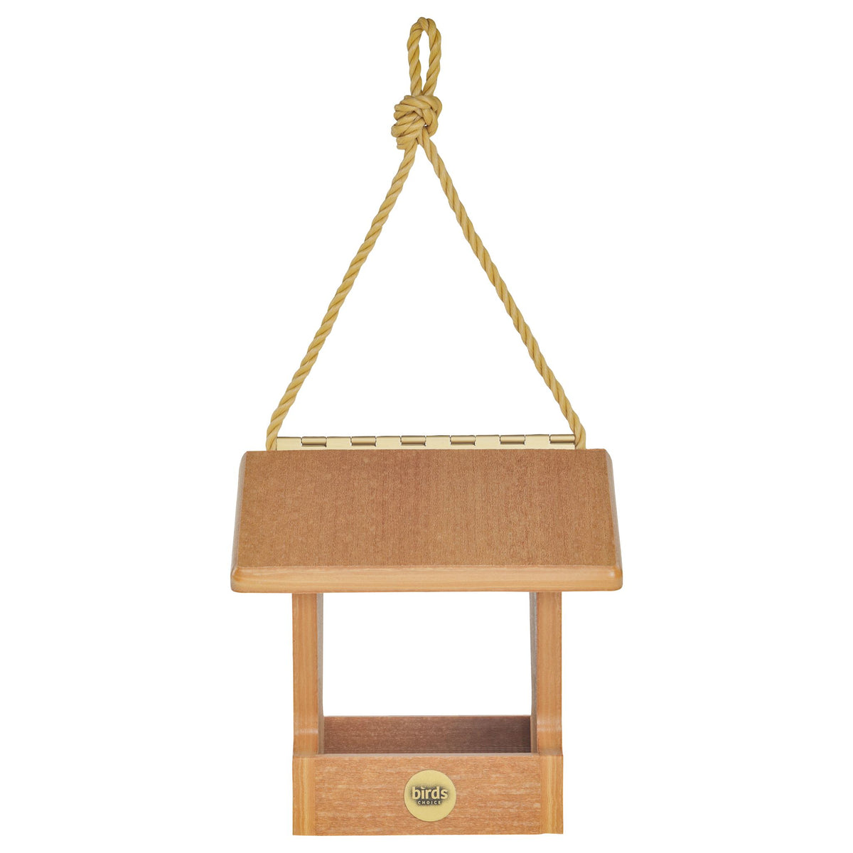 Modern Farmhouse Small Hopper Feeder in Natural Teak - Birds Choice