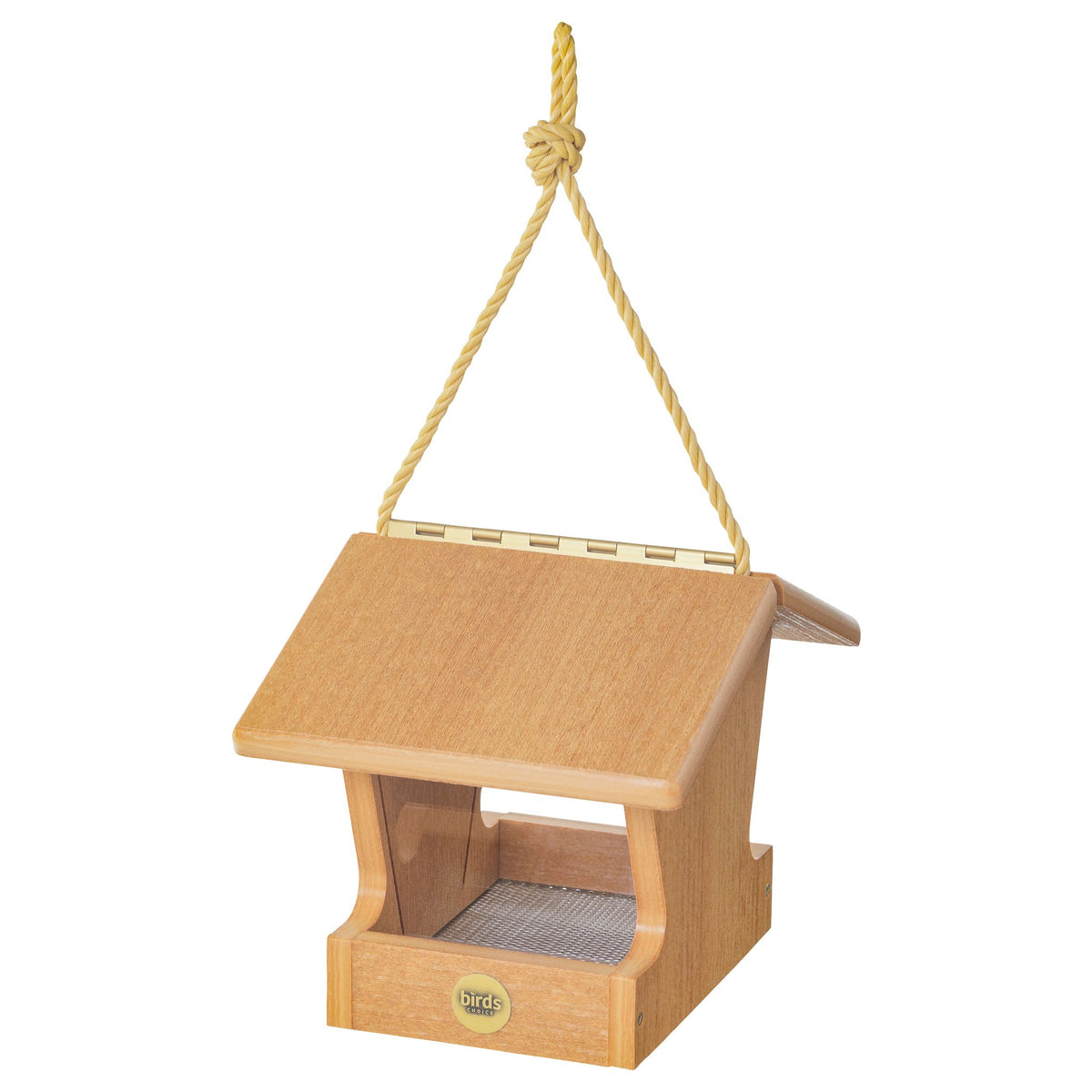 Modern Farmhouse Small Hopper Feeder in Natural Teak - Birds Choice