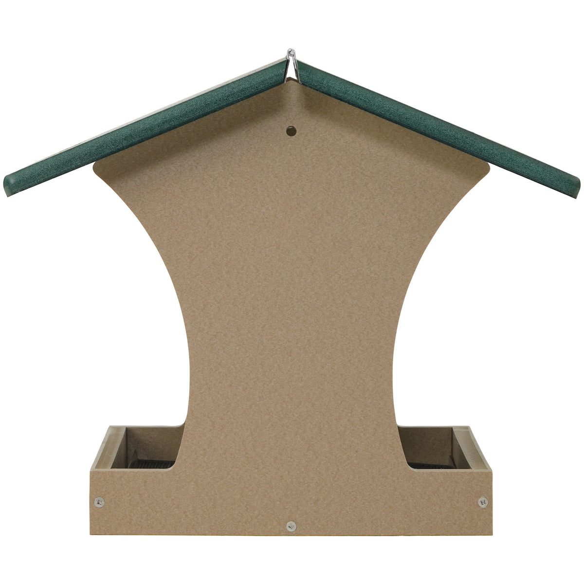 Large Hopper Bird Feeder in Taupe and Green Recycled Plastic - Birds Choice