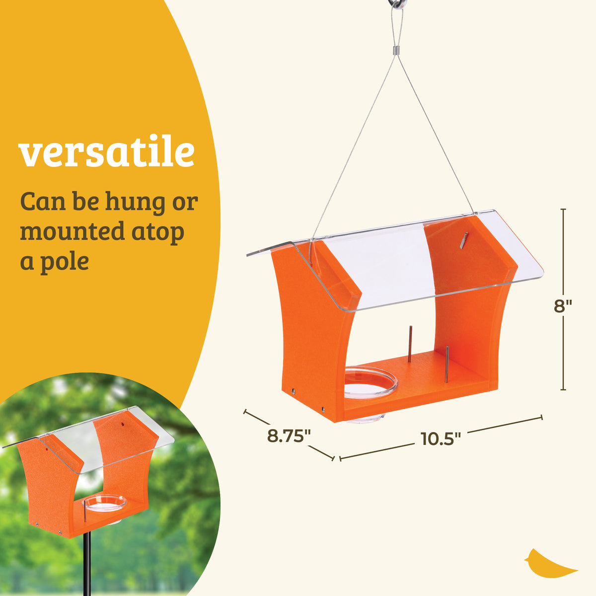 Oriole Bird Feeder in Orange Recycled Plastic - Birds Choice