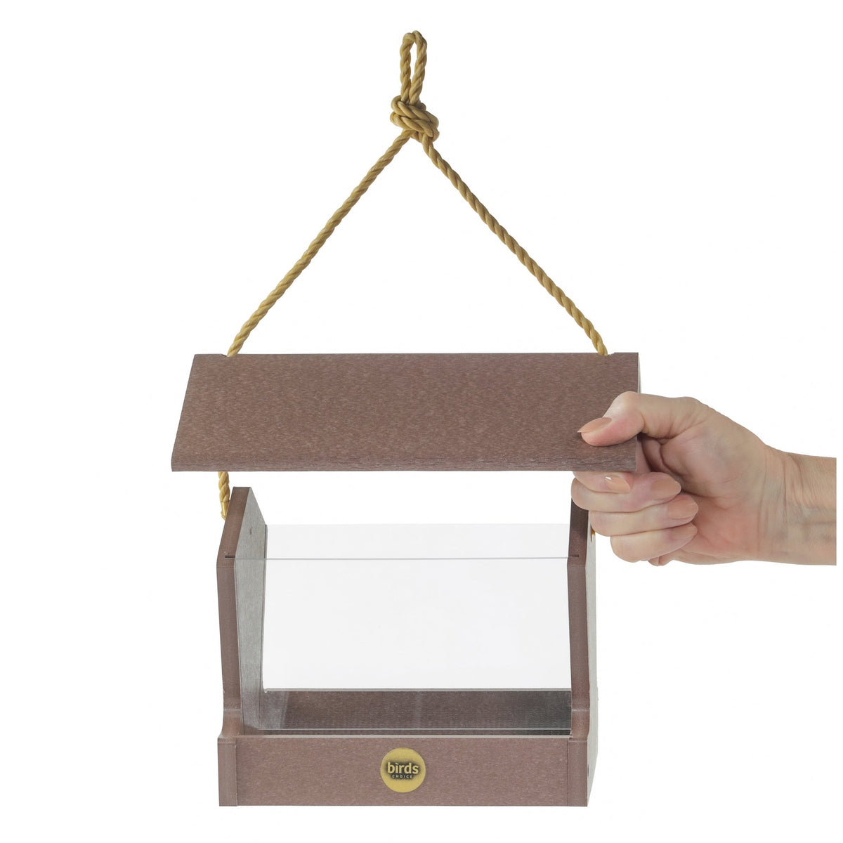 Medium Hopper Bird Feeder in Cinnamon Recycled Plastic - Birds Choice
