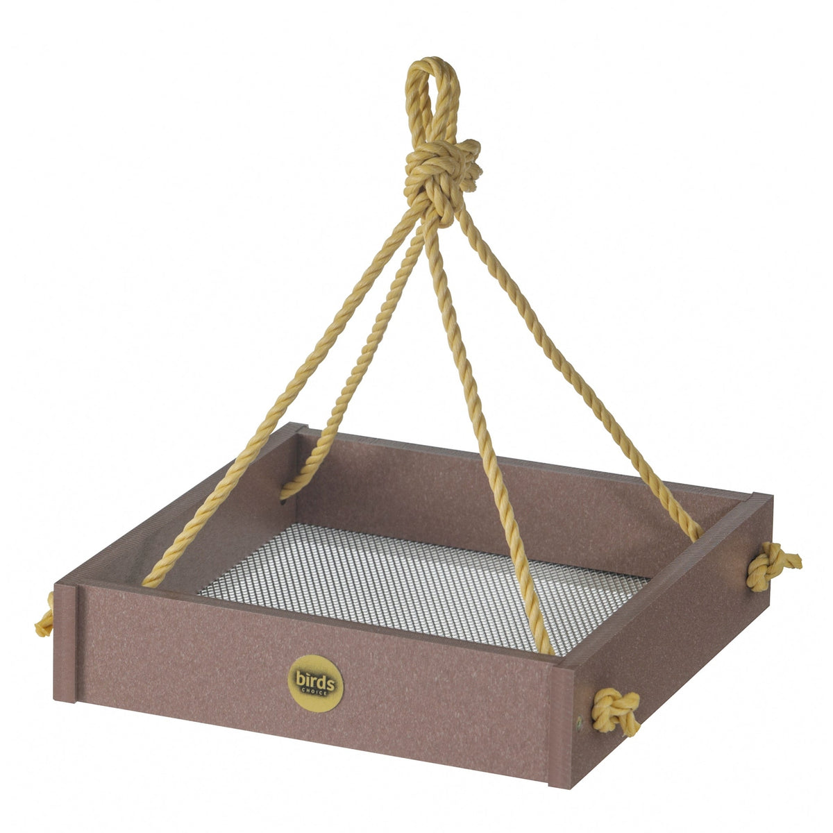 Small Hanging Platform Bird Feeder in Cinnamon Recycled Plastic - Birds Choice