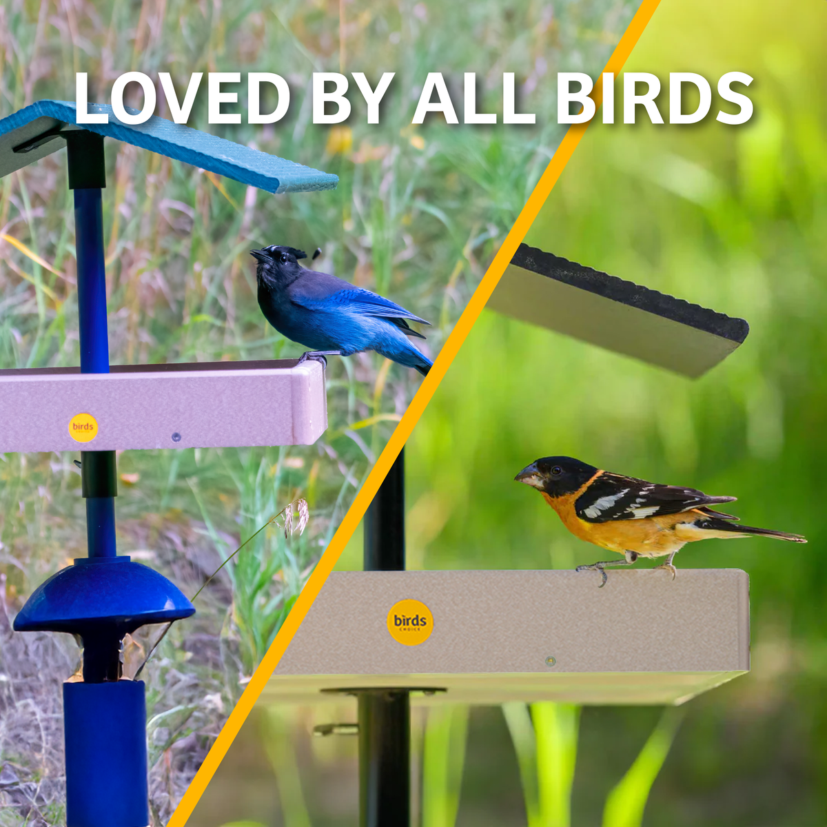 Seed Catcher Platform Bird Feeder Pole Mount in Taupe Recycled Plastic Medium - Birds Choice