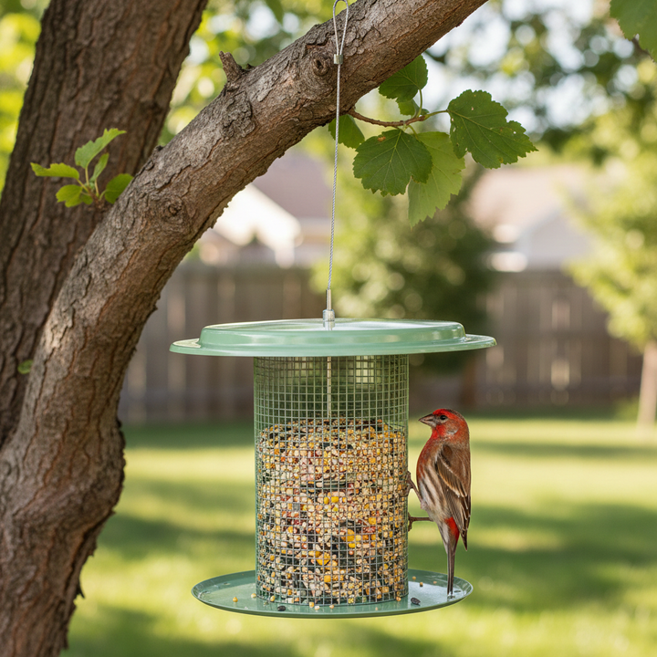 Modern Farmhouse Sunflower Seed Bird Feeder in Sage Green