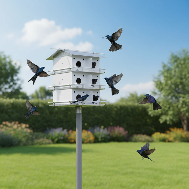 Purple Martin House Coates Round Entrance Holes 3 Floor 12 Room Unassembled