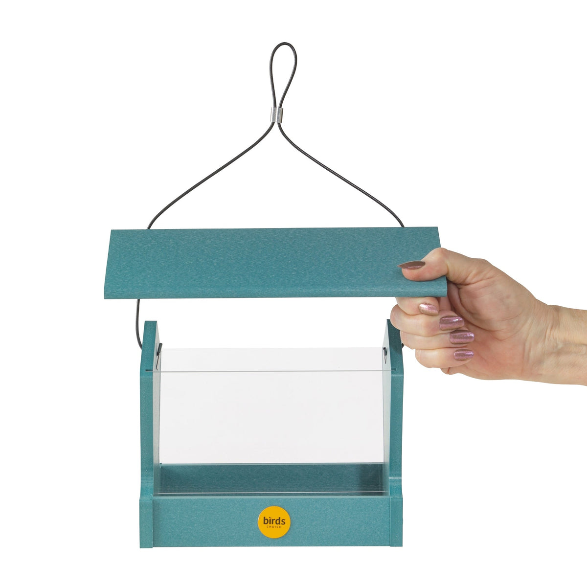 Medium Hopper Bird Feeder in Blue Recycled Plastic - Birds Choice