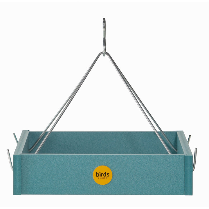 Small Hanging Platform Bird Feeder in Blue Recycled Plastic - Birds Choice