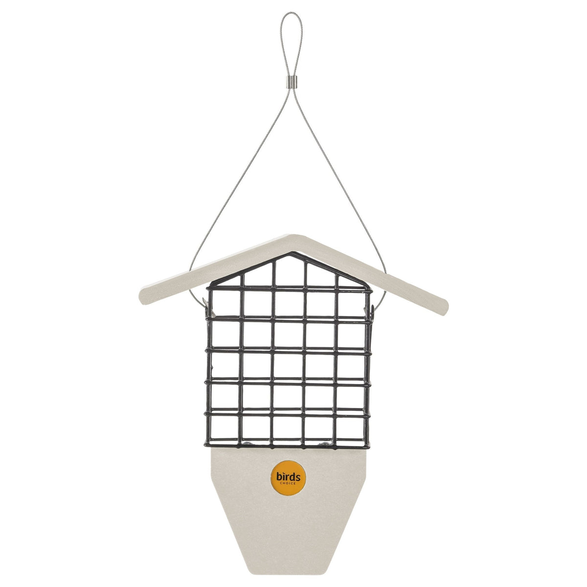Suet Feeder with Tail Prop for Single Cake in Sea Salt Recycled Plastic - Birds Choice