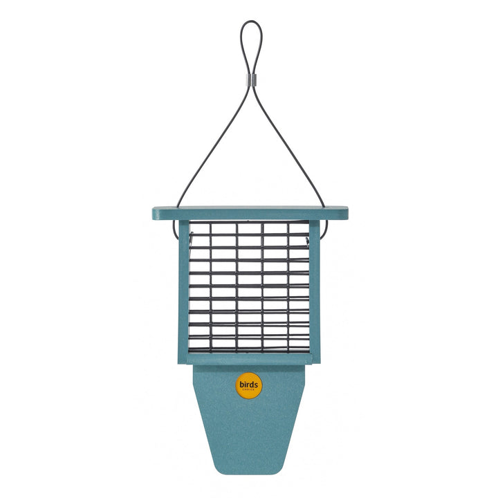 Suet Feeder with Tail Prop for Single Cake in Blue Recycled Plastic - Birds Choice