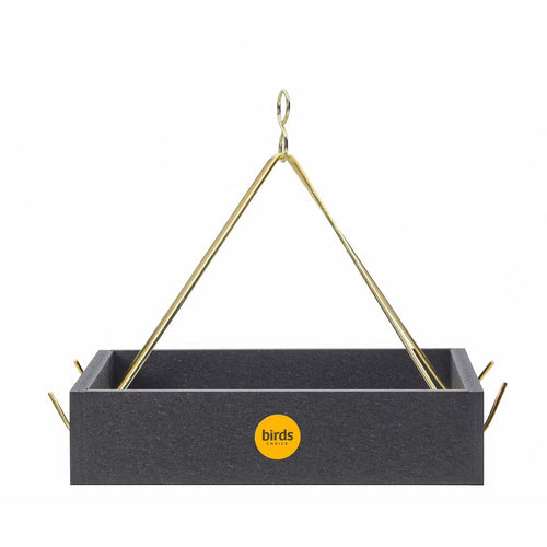 Bird Choice Small Modern Farmhouse Hanging Platform Tray Bird Feeder 2.5" Black
