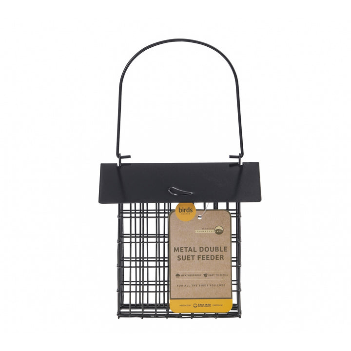 Modern Farmhouse Metal Double Suet Feeder – Black - Birds Choice