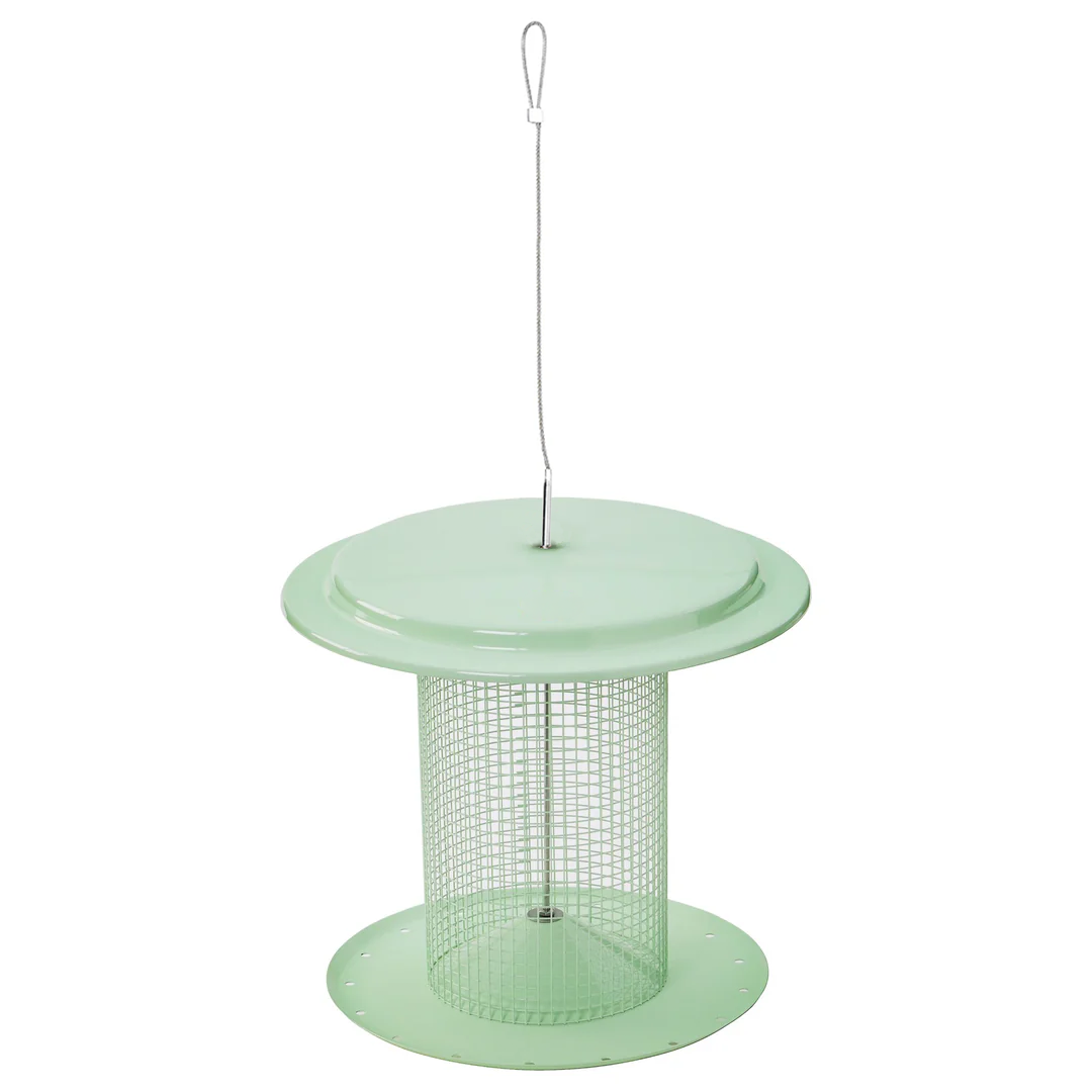 Modern Farmhouse Sunflower Seed Bird Feeder in Sage Green - Birds Choice