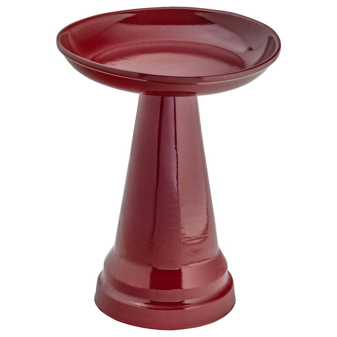 Ohio Stoneware Bird Bath in Burgundy Made in USA - Birds Choice