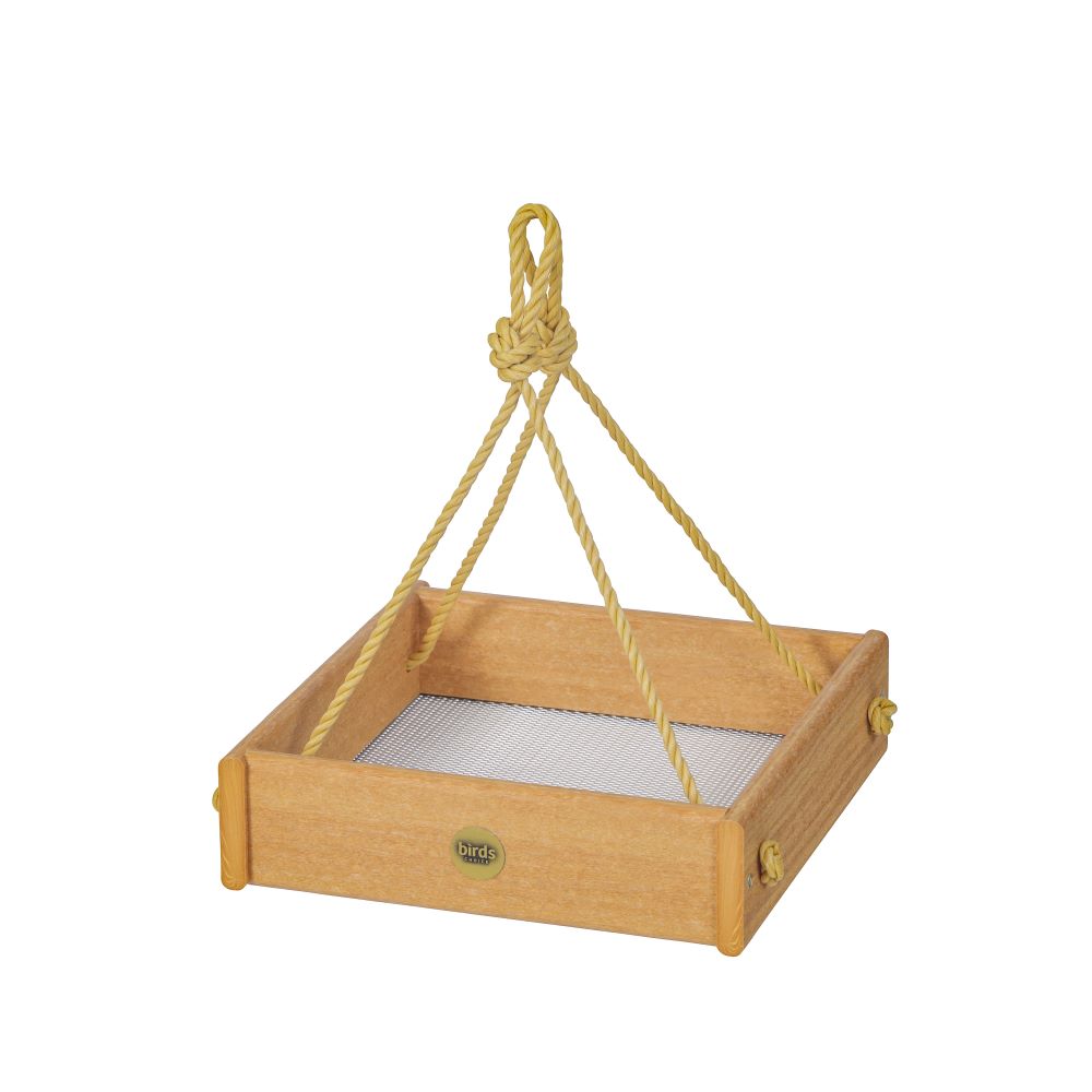 Hanging Tray Bird Feeder Spruce Creek Collection in Natural Teak Recycled Plastic - Birds Choice