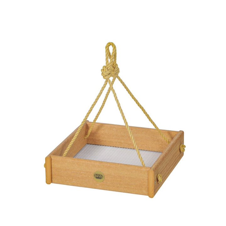 Hanging Tray Bird Feeder Spruce Creek Collection in Natural Teak Recycled Plastic - Birds Choice