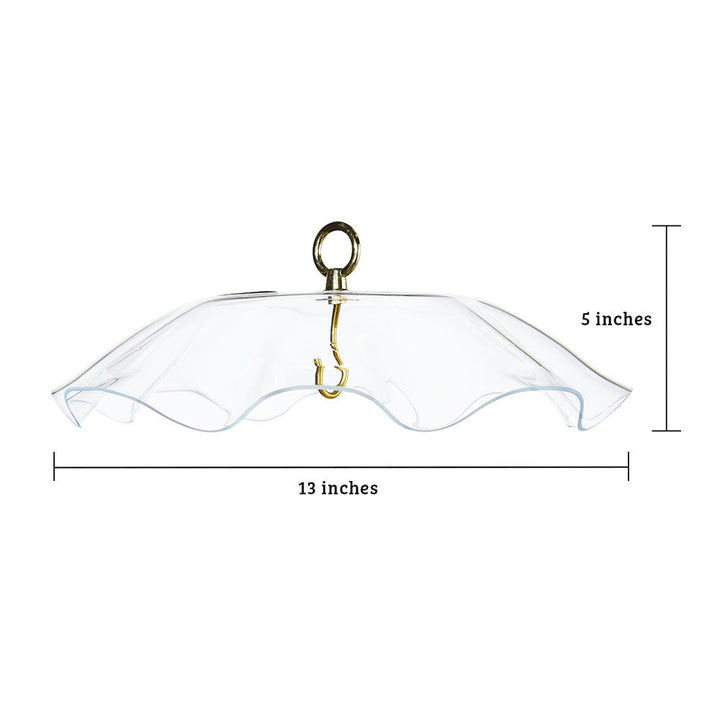 Yellow Protective Cover for Hanging Bird Feeder with Scalloped Edges - Birds Choice