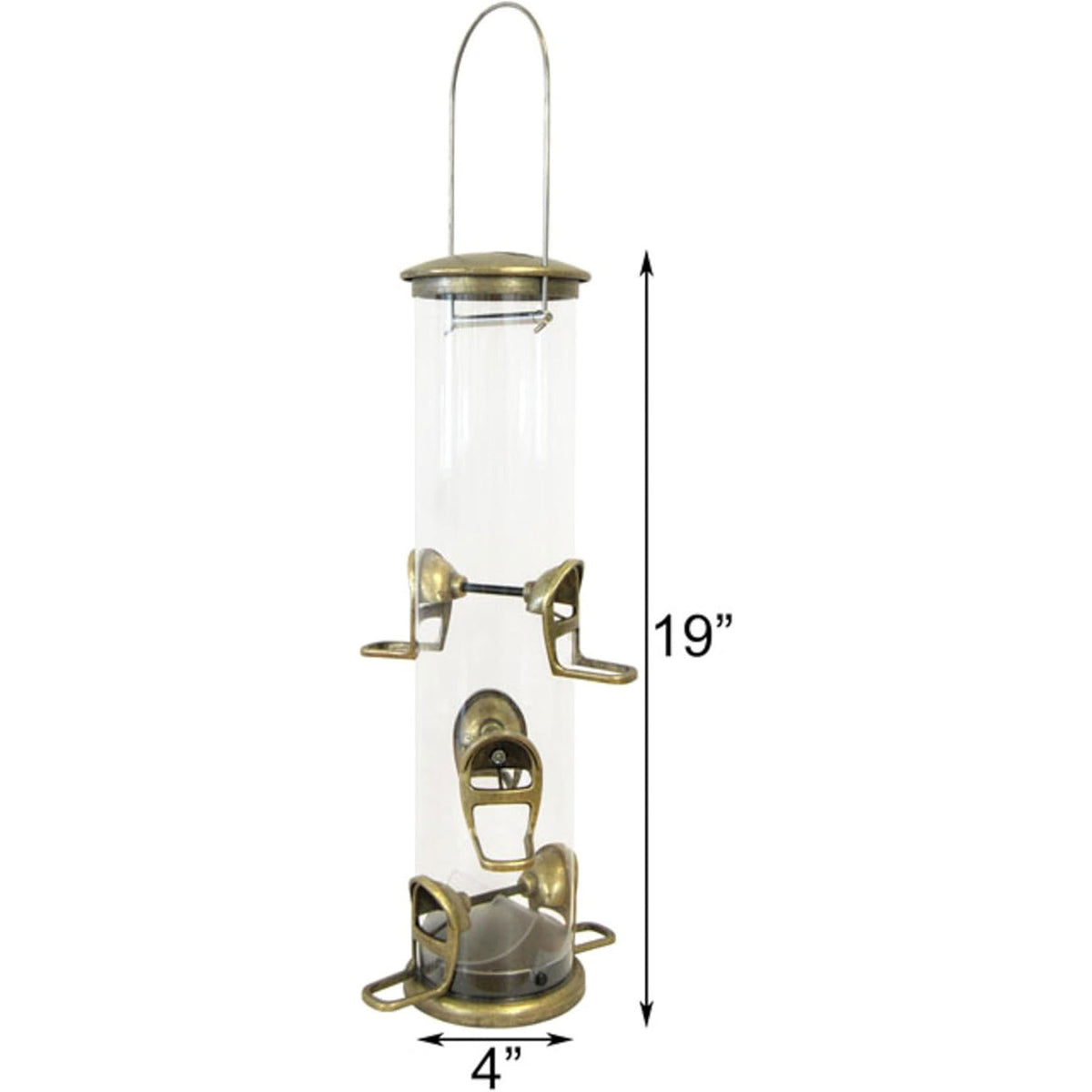 Aspects Quick Clean - Antique Brass Big Tube Bird Feeder - Birds Choice