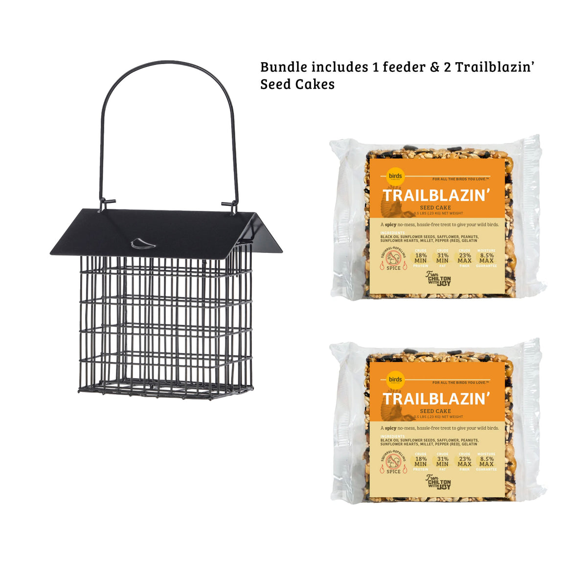 Modern Farmhouse Suet Feeder with 2 Trailblazin&