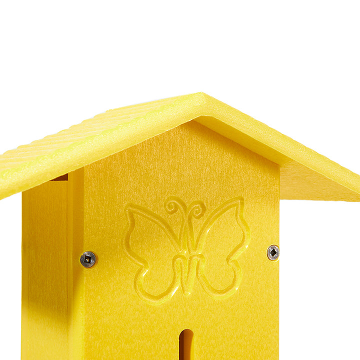 Butterfly House Pole Mounted in Yellow Recycled Plastic - Birds Choice