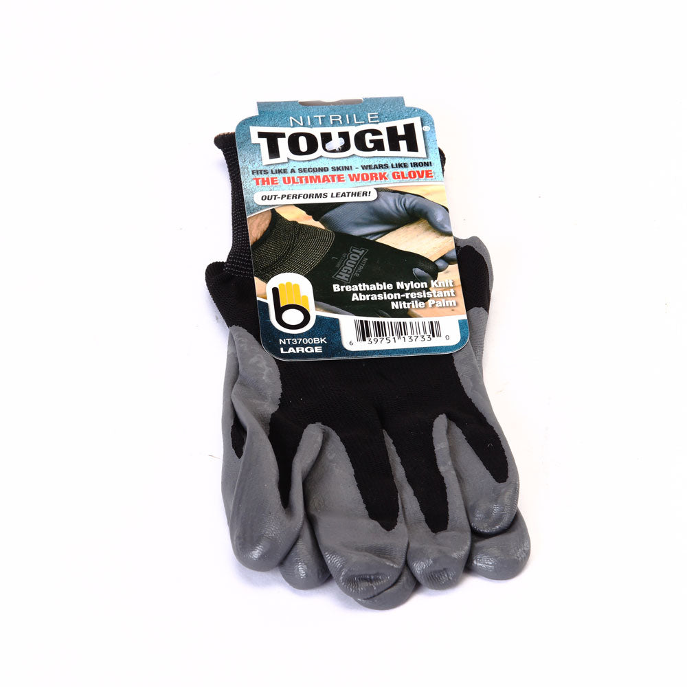 Nitrile Tough Gardening Gloves Black Size Large - Birds Choice