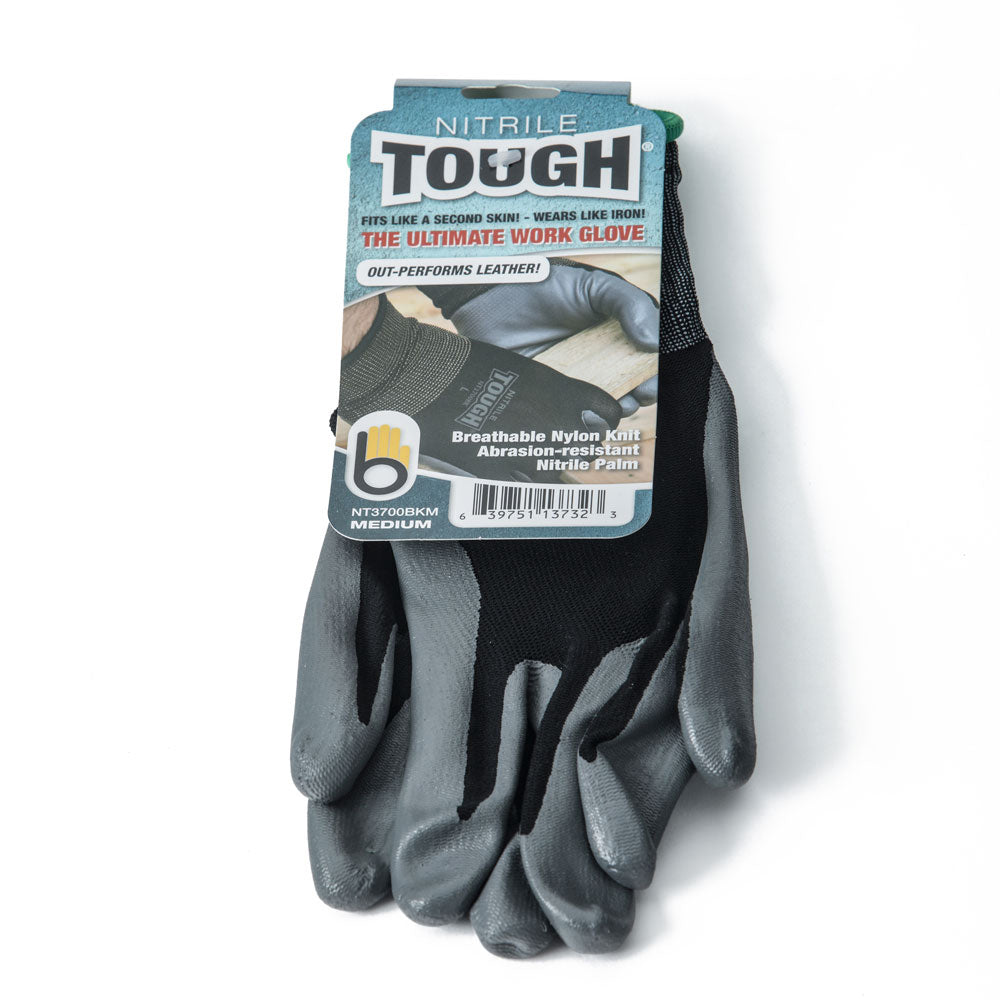 Nitrile Tough Gardening Gloves Black Size Medium - Birds Choice